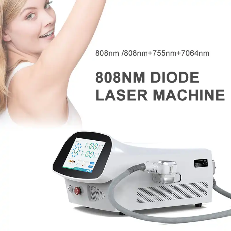 How does the 808nm diode laser work for hair removal? 